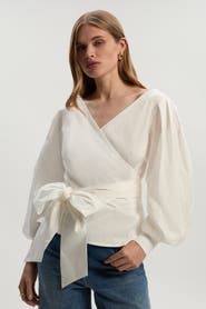 Karen Millen Woven Wrap Detail Blouse