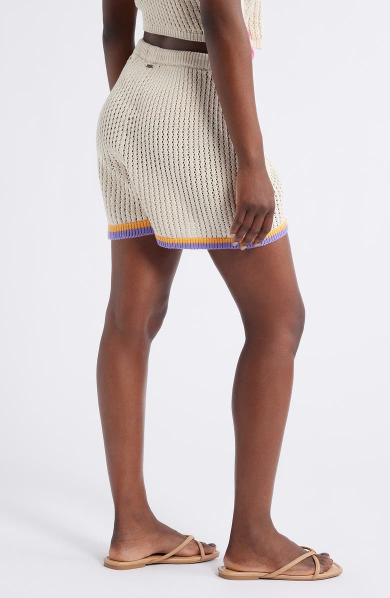 Rip Curl Cala Vadella Crochet Shorts, Alternate, color, Off White