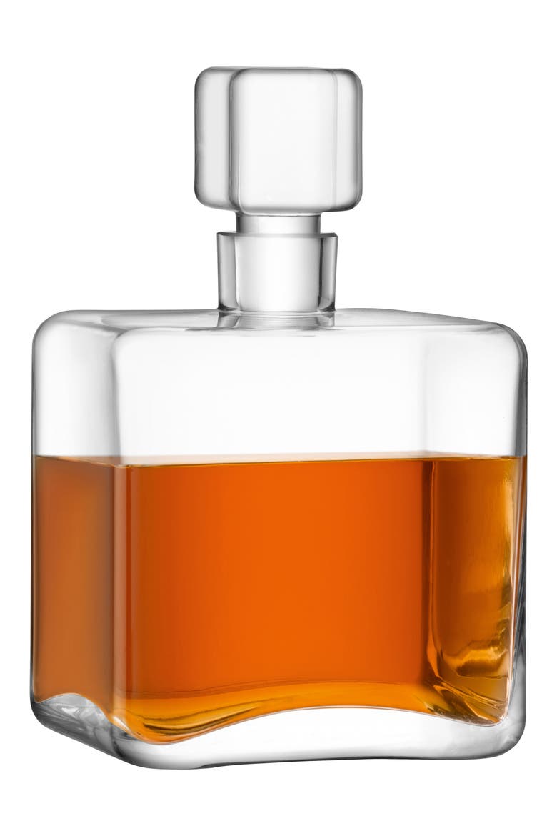 Cask Square Decanter, Alternate, color, CLEAR