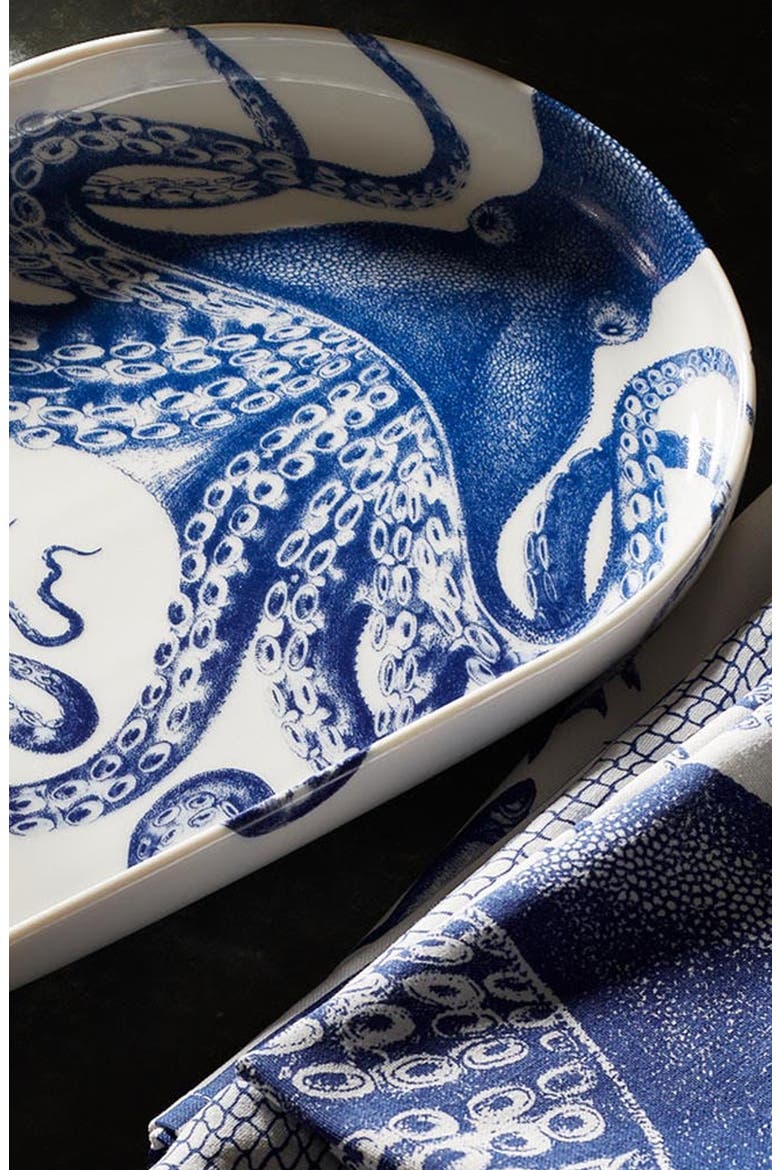 Lucy Large Coupe Oval Platter - Porcelain, Alternate, color, BLUE