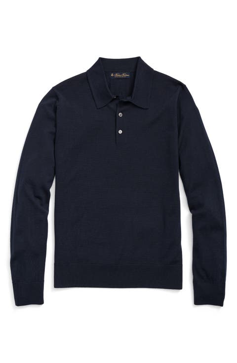 Long Sleeve Merino Wool Polo