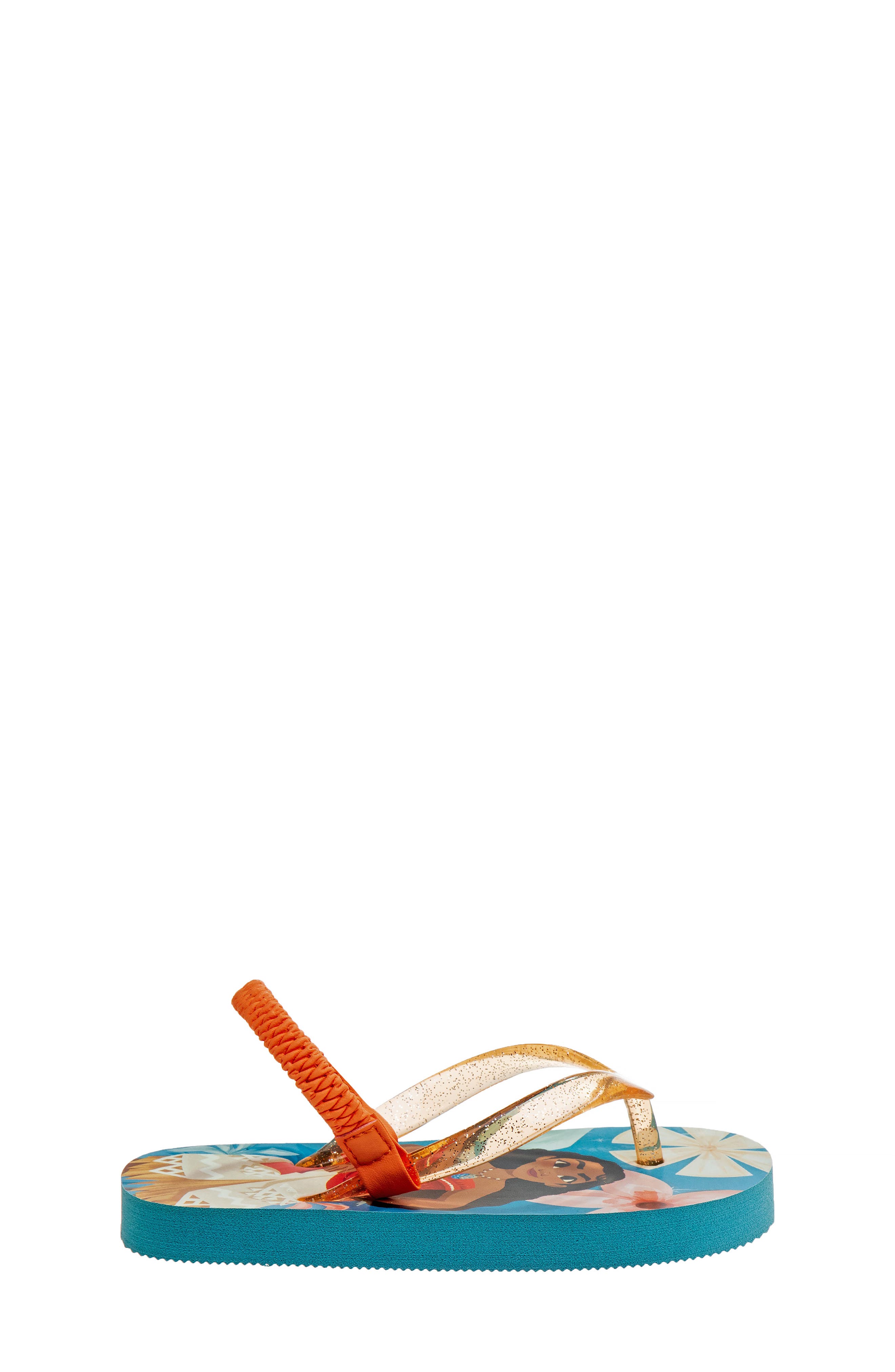 Kids' Moana Slingback Flip Flop Sandal, Alternate, color, BLUE/ORANGE
