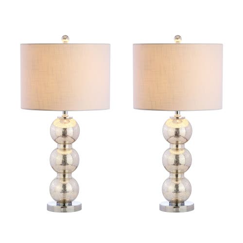 Jonathan Y Bella 27" Glass Triple-sphere Led Table Lamp In Mercury Silver