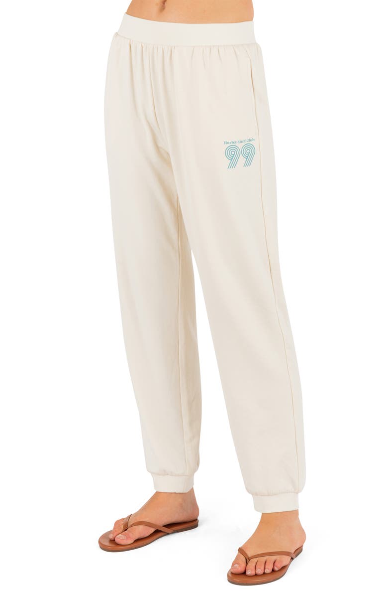 Hurley Rollers Crop Sweatpants, Alternate, color, Off White
