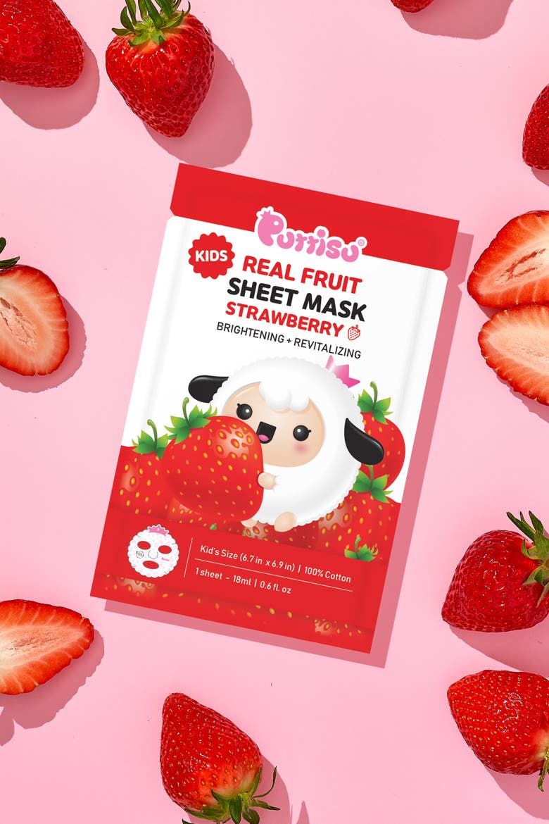 Real Fruit Facial Mask Sheet for Kids, Alternate, color, STRAWBERRY - 7 sheets
