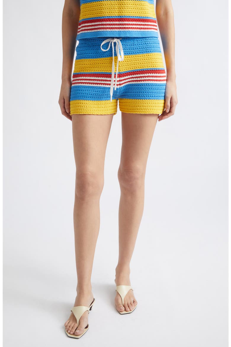 Tammy Striped Cotton Knit Shorts, Main, color, BLUE MULTISTRIPE