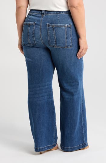 HDLTE Wide Leg Cropped Jeans for Women High Waisted Loose