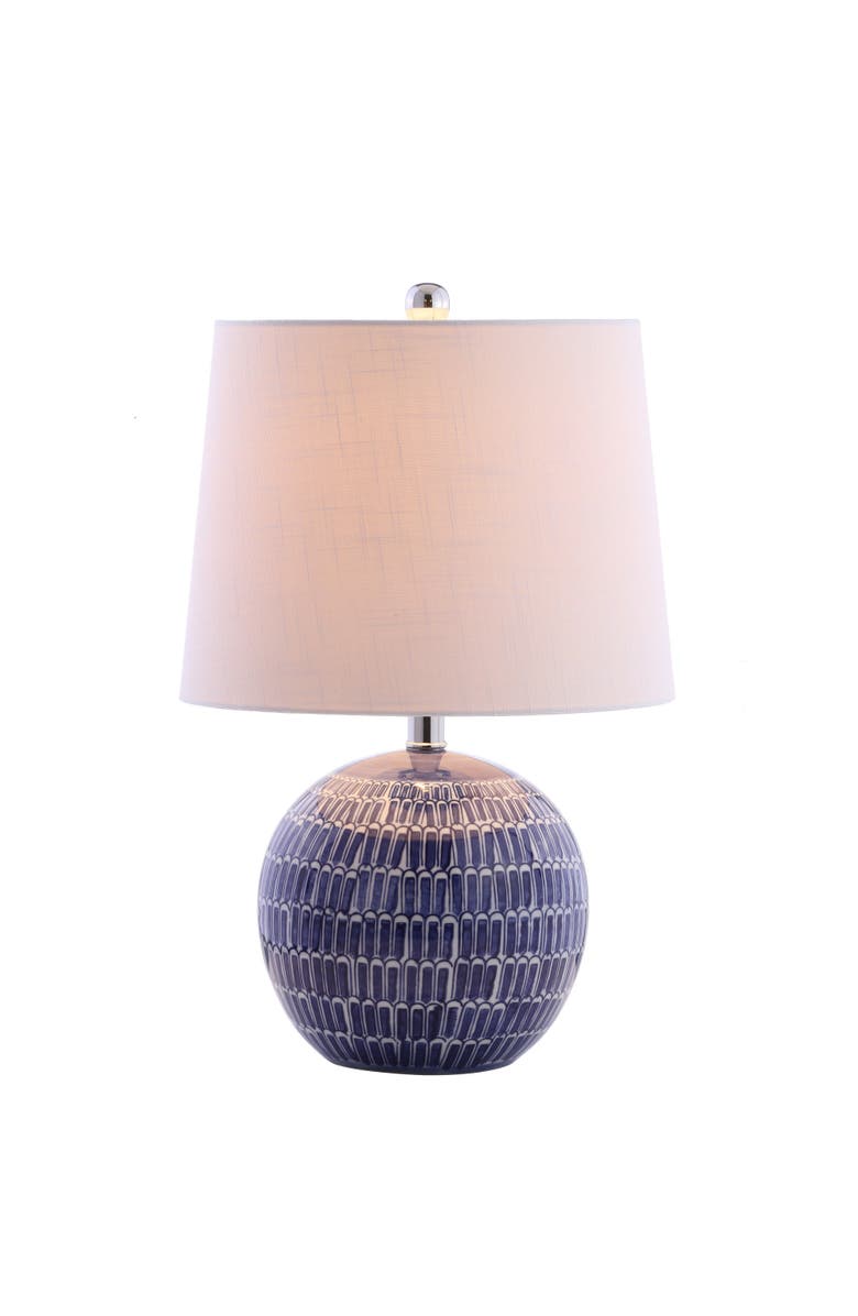 JONATHAN Y Ronald 21" Ceramic LED Table Lamp, Navy, Main, color, Navy