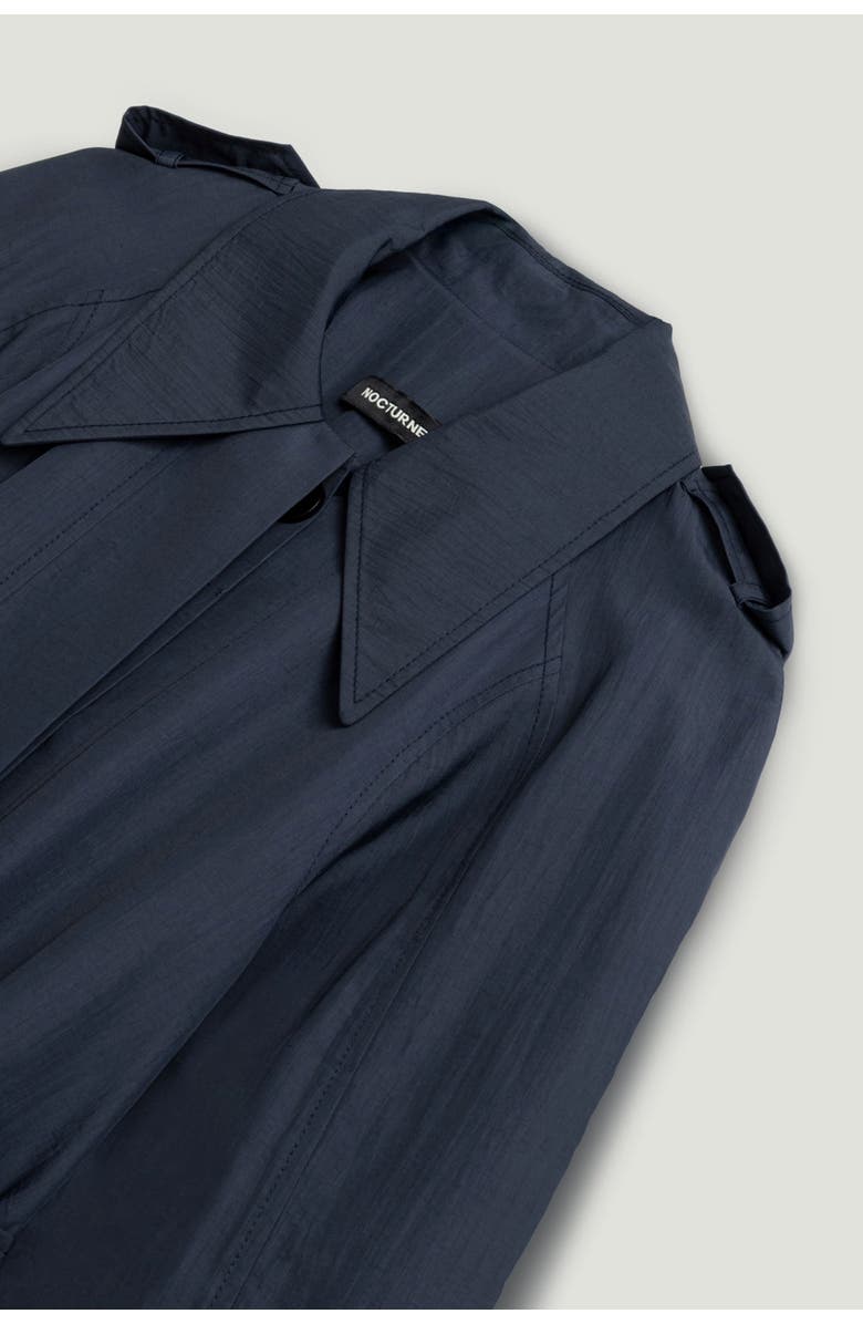 Nocturne Single-Breasted Cotton Trench Coat, Alternate, color, Navy Blue
