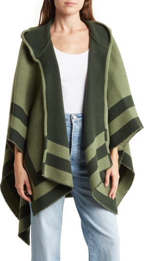 rag & bone Rogue Reversible Wool Hooded Poncho | Nordstromrack