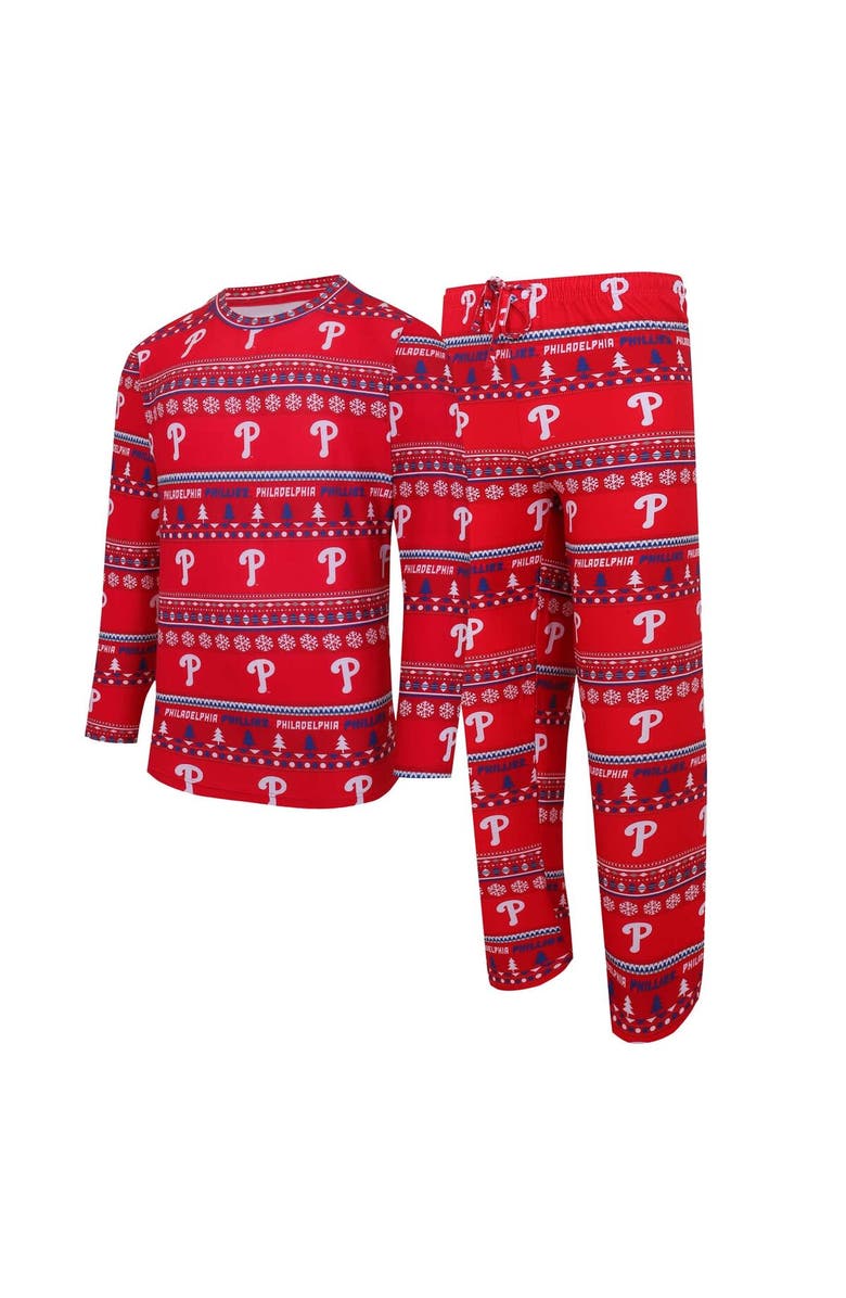 CONCEPTS SPORT Men's Concepts Sport Red Philadelphia Phillies Knit Ugly Sweater Long Sleeve Top & Pants Set, Alternate, color, Red