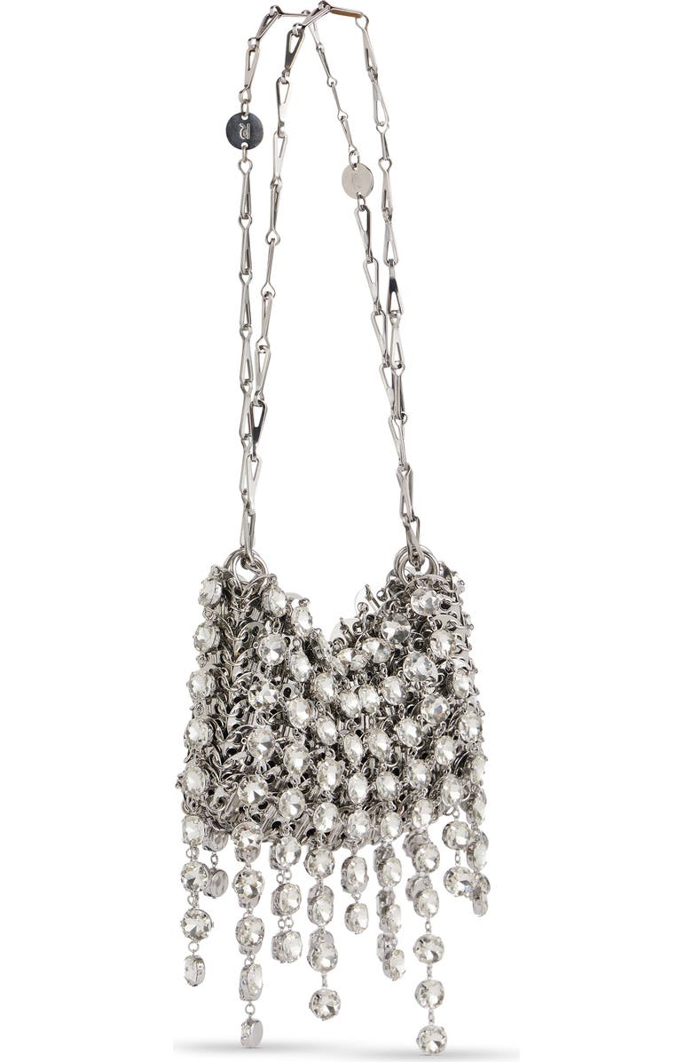 Rabanne Small 1969 Crystal Embellished Shoulder Bag, Main, color, Silver