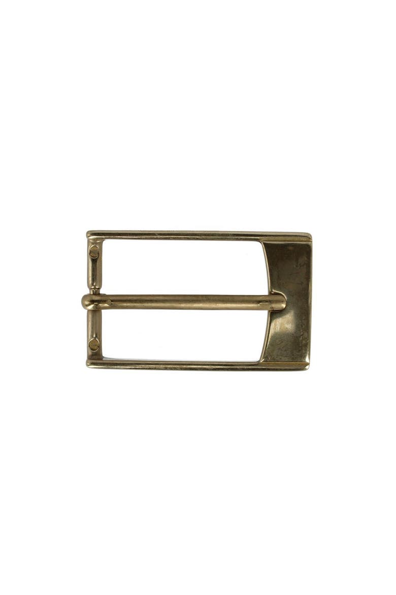30mm Elongated Rectangular Solid Brass Italian Harness Belt Buckle, Main, color, Polished Brass