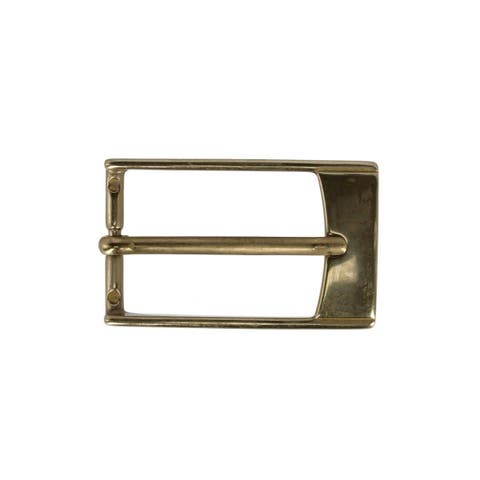 30mm Elongated Rectangular Solid Brass Italian Harness Belt Buckle