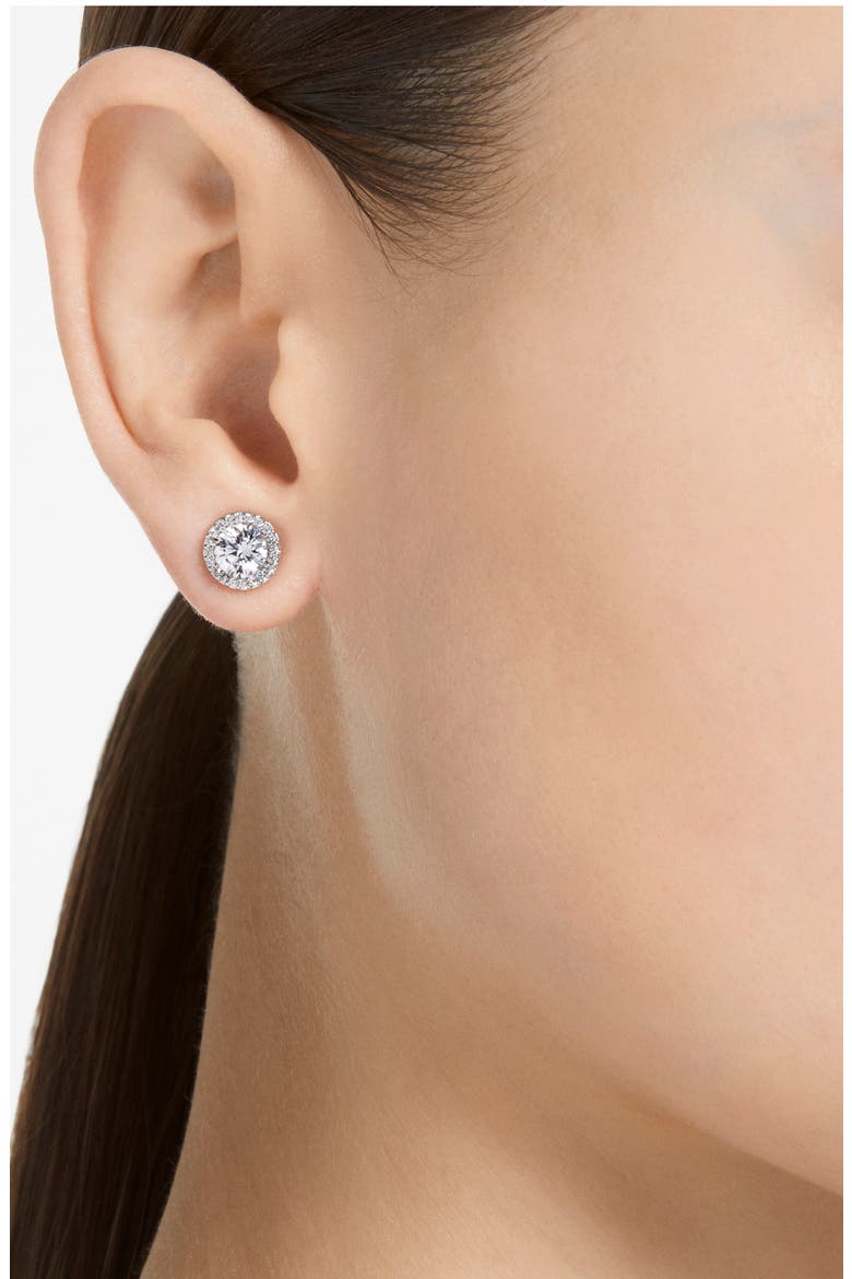 Una Pavé Crystal Stud Earrings, Alternate, color, SILVER