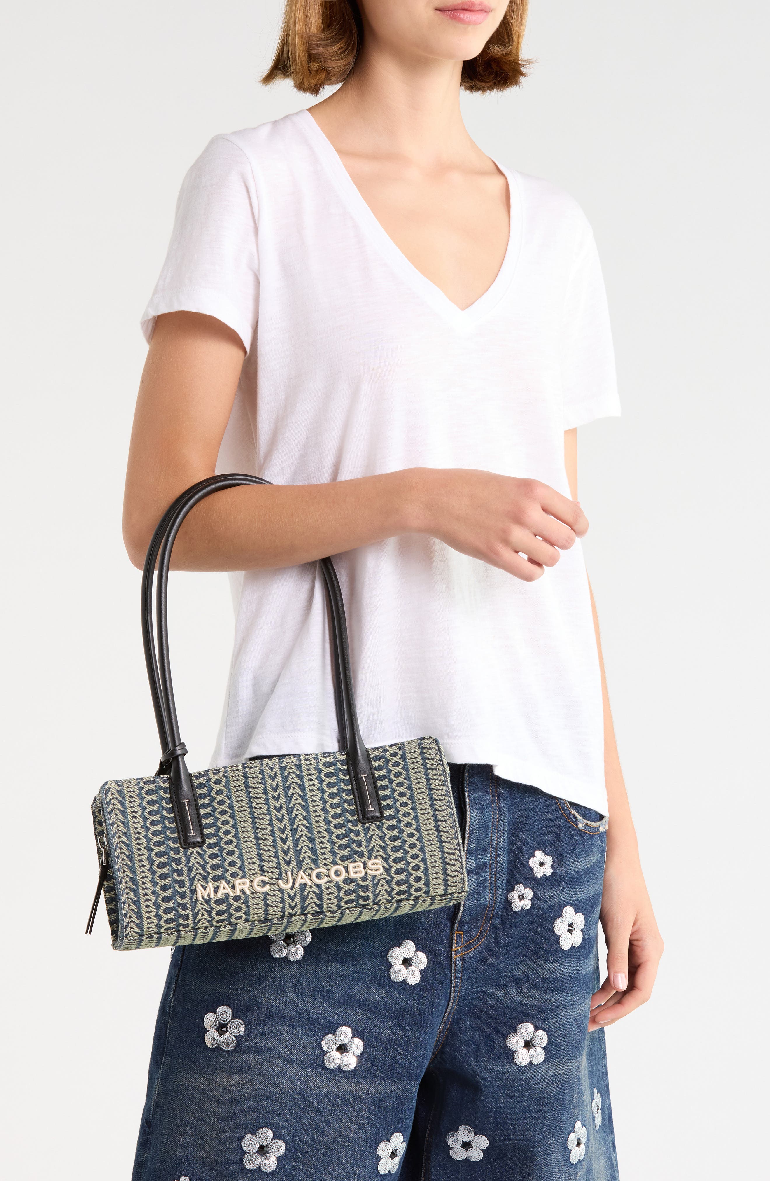 The Monogram Denim Bold Satchel, Alternate, color, INDIGO