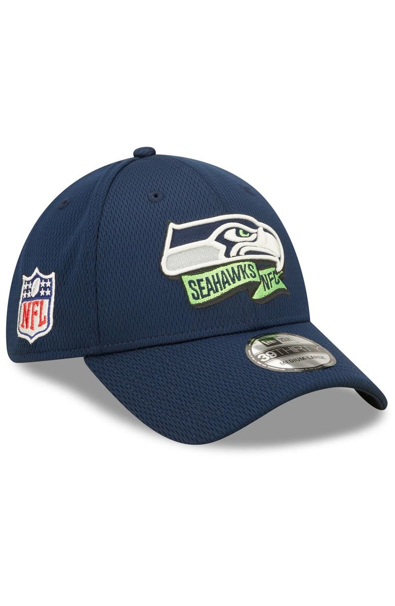 New Era Men's New Era College Navy Seattle Seahawks 2022 Sideline 39THIRTY Coaches Flex Hat, Main, color,