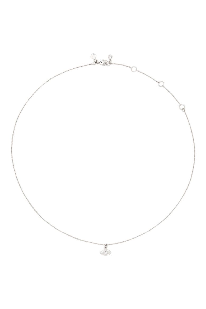you're a gem evil eye pendant necklace, Alternate, color, SILVER