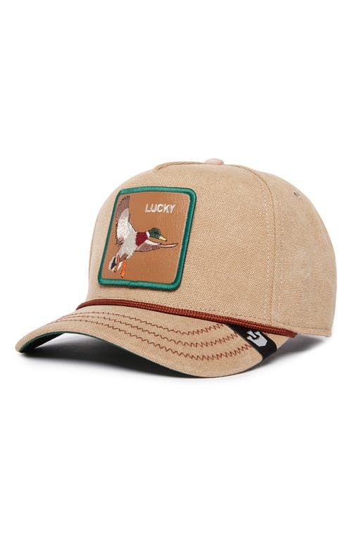 Goorin Bros. Lucky Duck Embroidered Patch Baseball Cap in Tan 