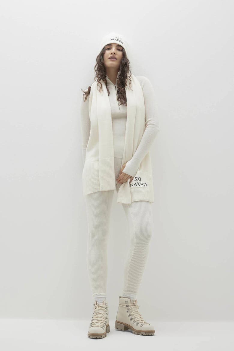 Ski Naked Scarf, Alternate, color, Ecru