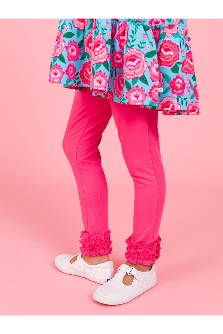 Girls Ruffle Leggings, Alternate, color, Hot Pink