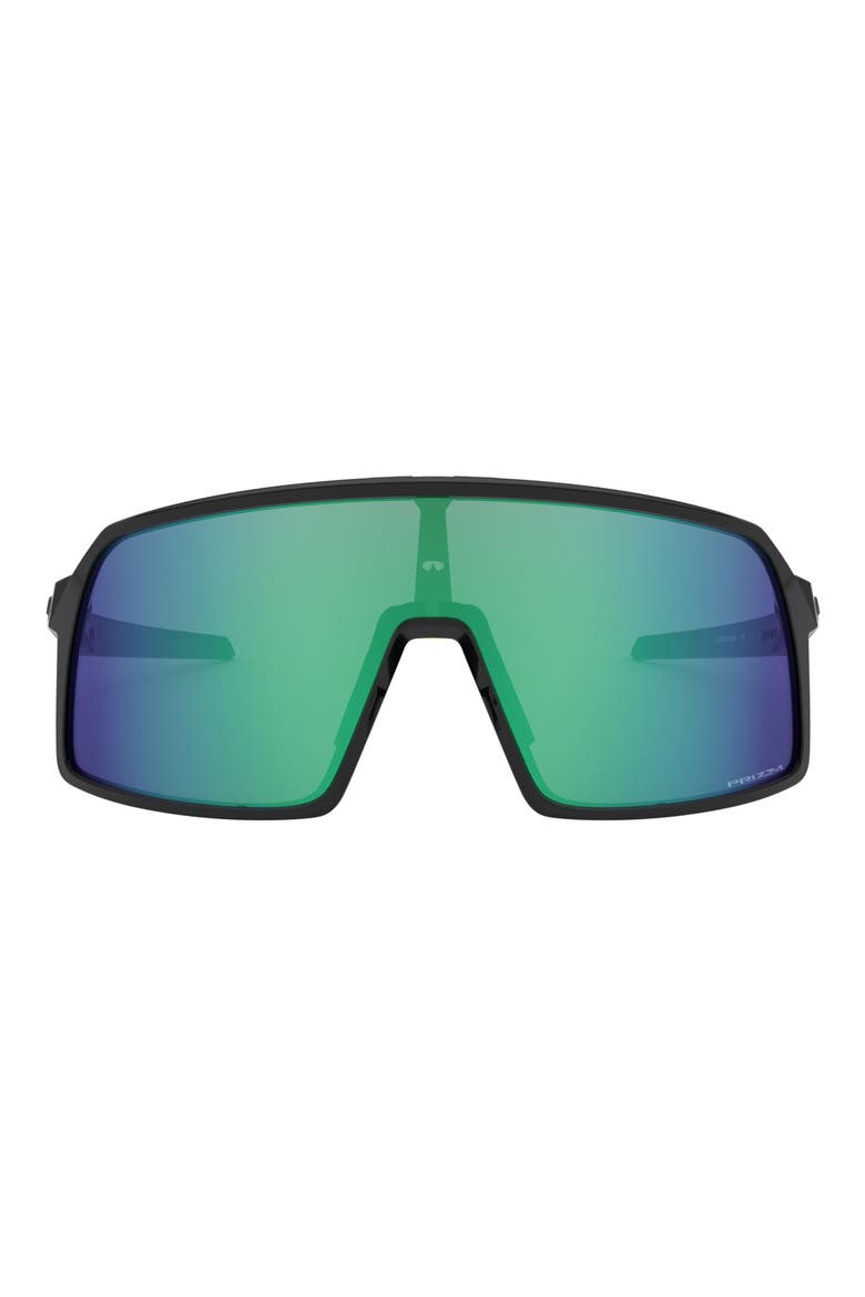 Sutro Prizm 124mm Shield Sunglasses, Main, color, POLISHED BLACK/ PRIZM JADE