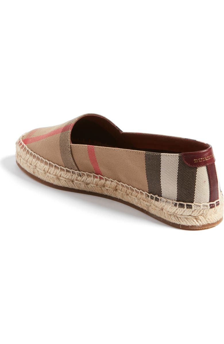 Burberry Check Print Espadrille Flat, Alternate, color,