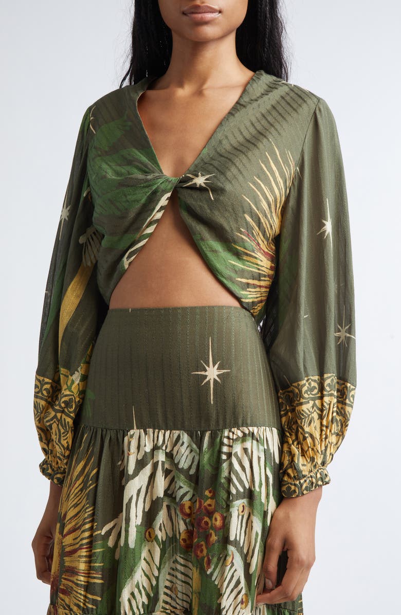 Johanna Ortiz Afterwork Reversible Crop Top, Alternate, color, Green / Yellow