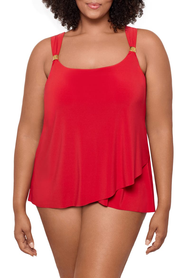 Dazzle Tankini Top, Main, color, CAYENNE RED