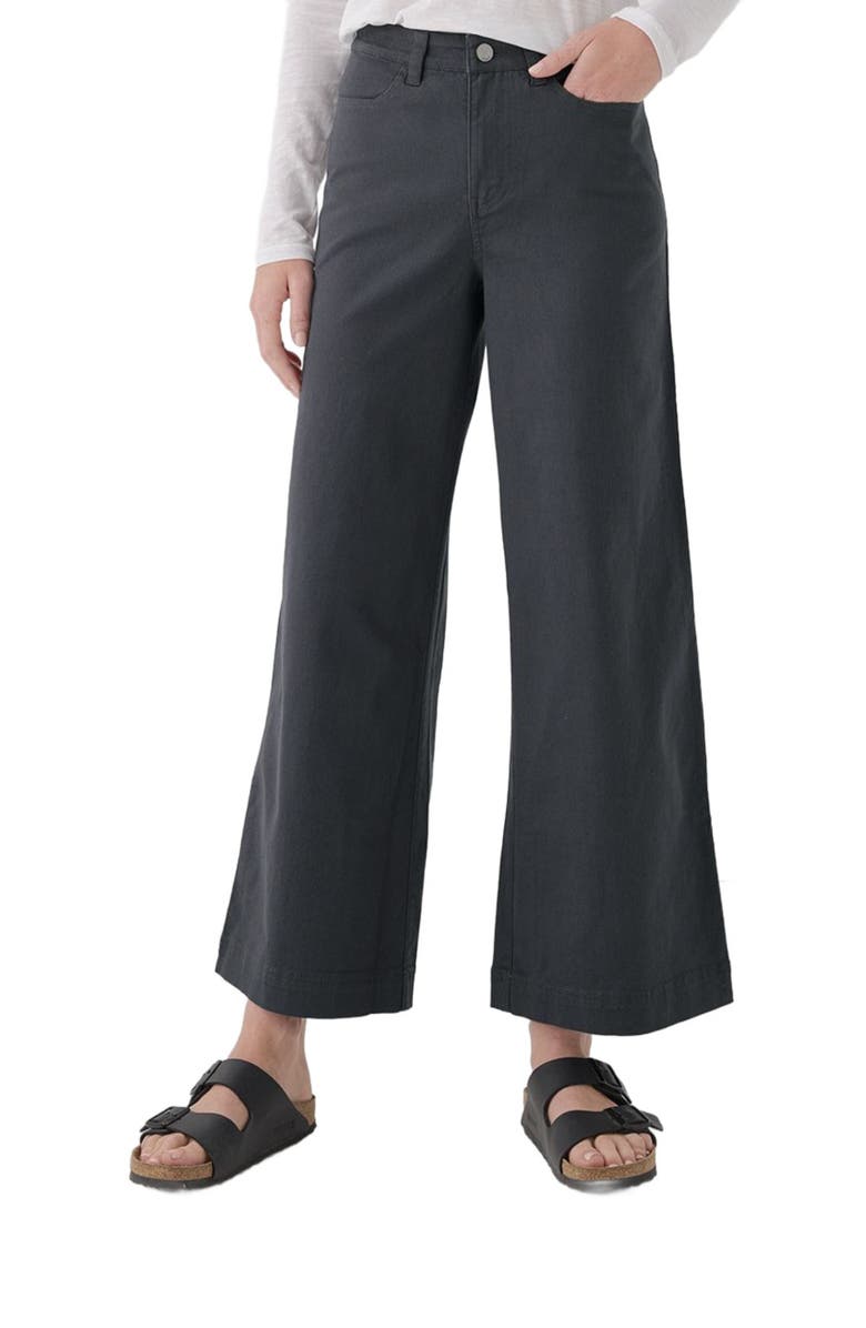 Pact Organic Stretch Twill Wide Leg Pant, Alternate, color, Storm