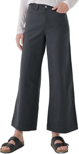 Organic Stretch Twill Denim Wide Leg Pant