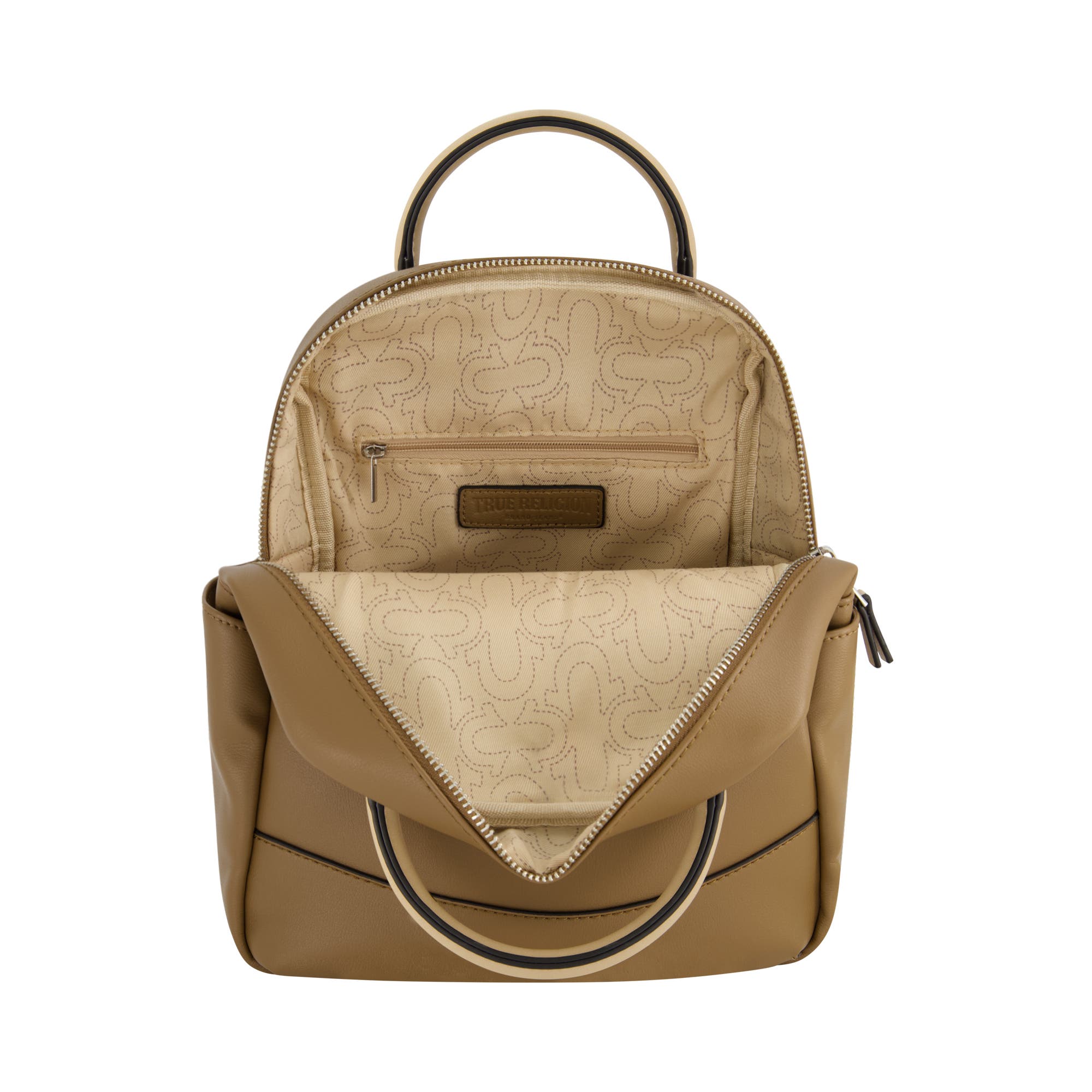 True Religion Studded Horseshoe Mini Backpack, Alternate, color, Brown