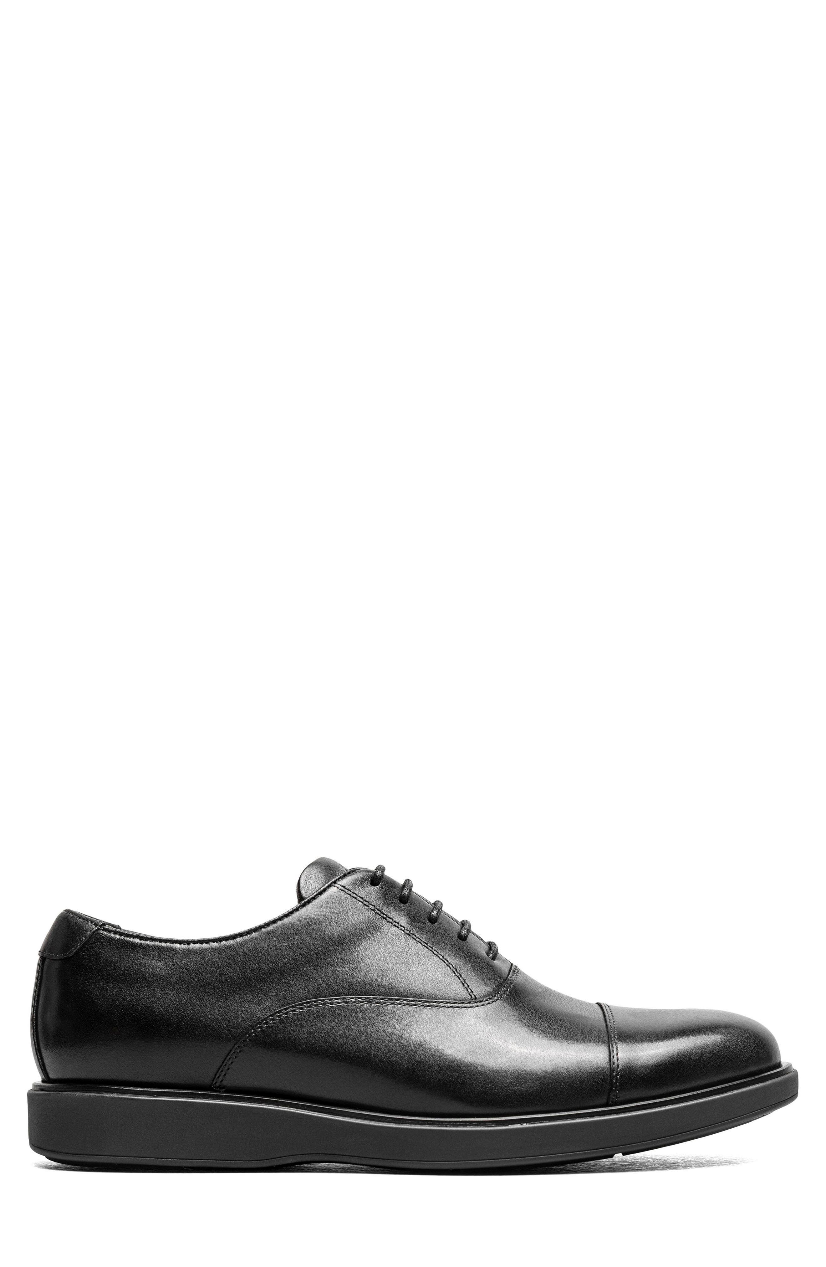 Avenue Leather Cap Toe Oxford, Alternate, color, BLACK