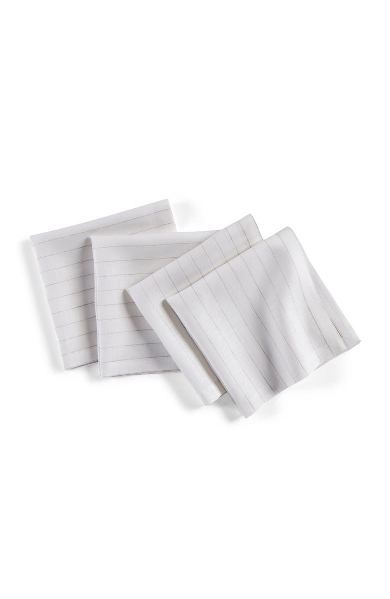 Solino Home Linen Dinner Napkins - Pinstripe, 20" x 20", Main, color, 