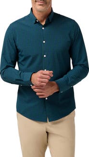 Mizzen+Main Leeward Trim Fit No Tuck Gingham Performance Button-Up Shirt