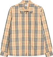 Burberry Ollie Check Cotton & Linen Zip-Up Overshirt