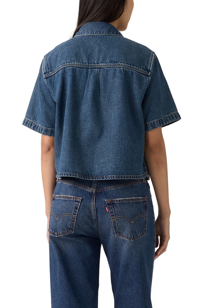 Logan Short Sleeve Denim Snap-Up Shirt, Alternate, color, TENCEL TINTED TIMES