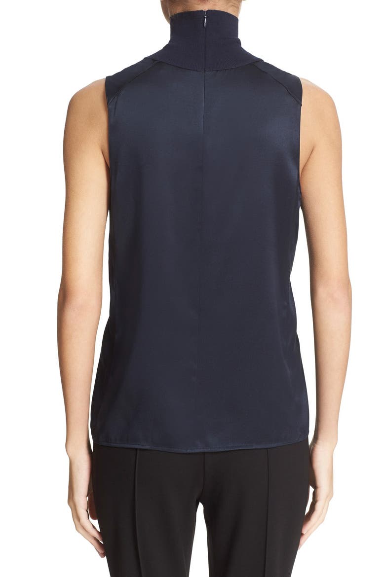 'Singer' Silk Sleeveless Turtleneck Top, Alternate, color, SALUTE