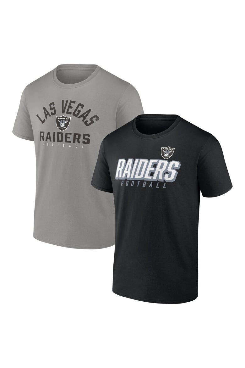 Men's Fanatics Branded Black/Silver Las Vegas Raiders Player Pack T-Shirt Combo Set, Main, color, Black