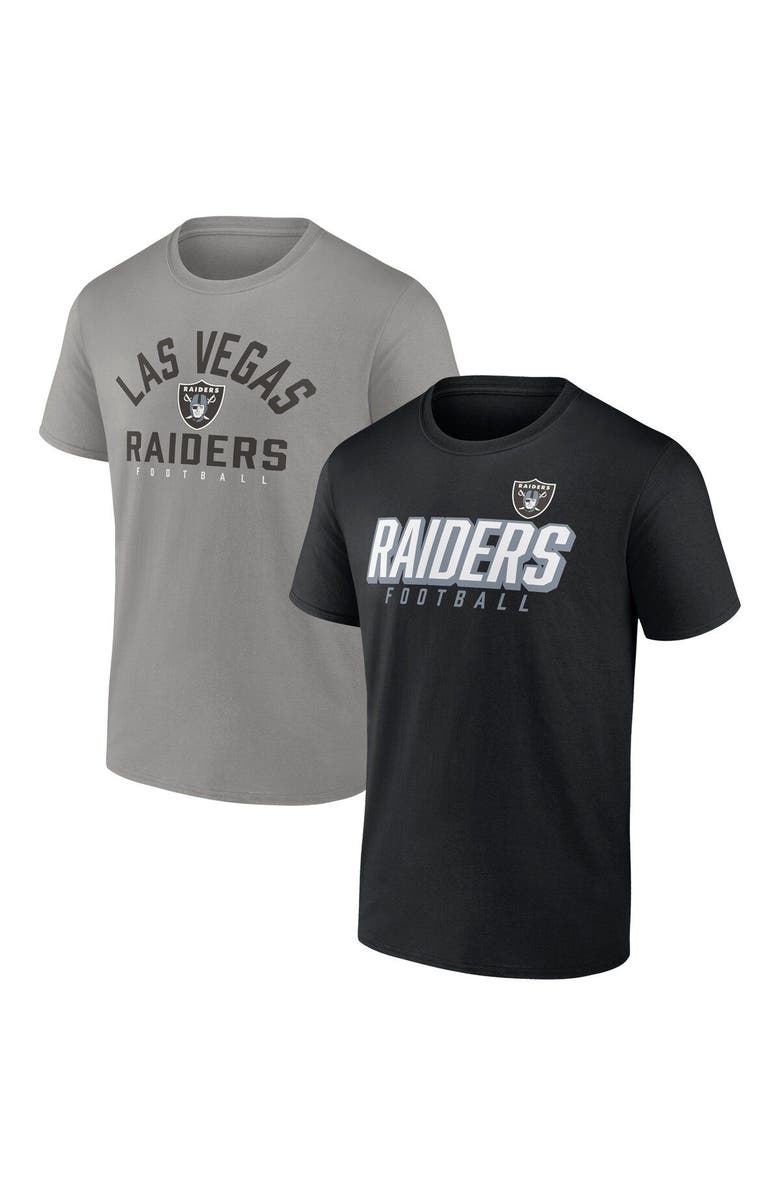 FANATICS Men's Fanatics Branded Black/Silver Las Vegas Raiders Player Pack T-Shirt Combo Set, Main, color, Black