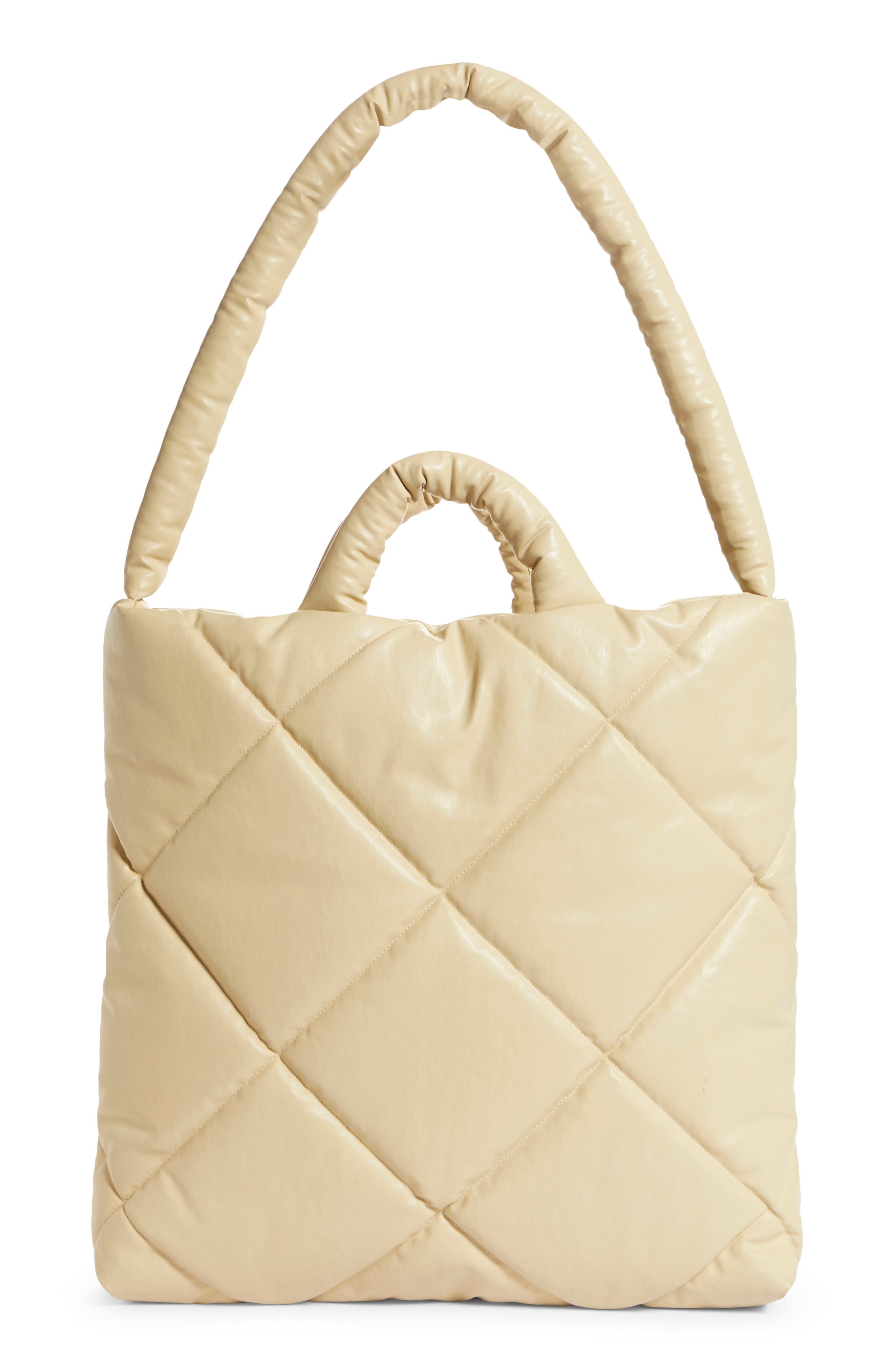 KASSL Medium Quilted Oiled Canvas Pillow Bag, Main, color, 