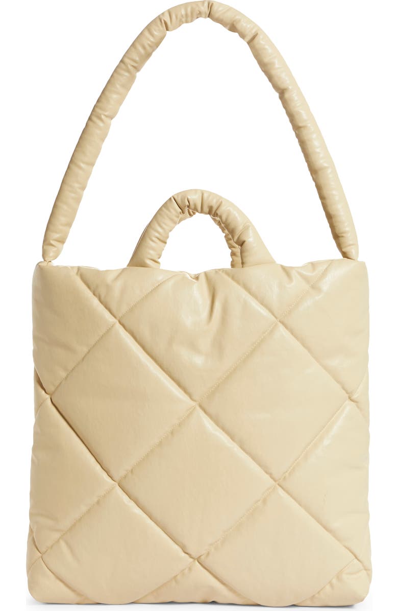 KASSL Medium Quilted Oiled Canvas Pillow Bag, Main, color,