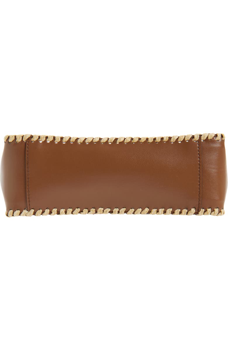 Stella McCartney Raffia Trim Crossbody Bag, Alternate, color, Tan