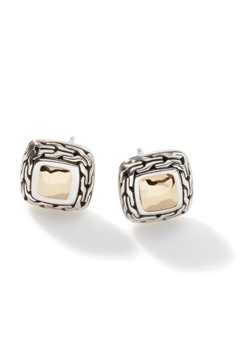 Heritage Stud Earrings, Alternate, color, SILVER AND GOLD