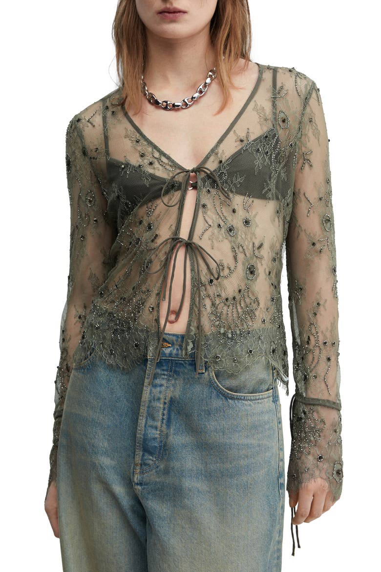 Blusa Jenner Beaded Embroidered Top, Main, color, GREY STONE