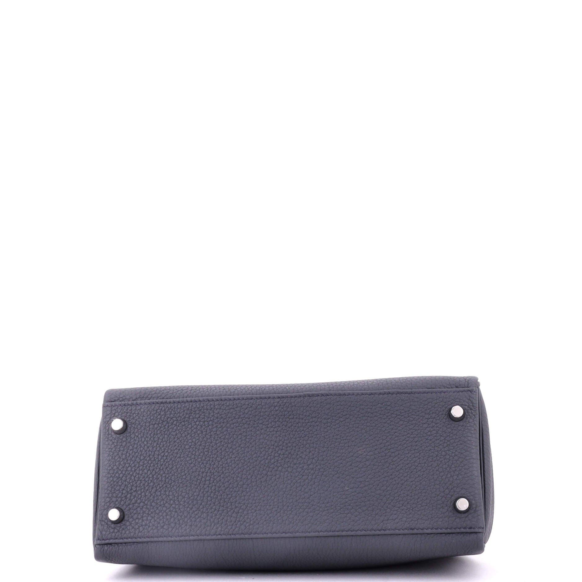 Pre-Owned Hermes Kelly Handbag Grey Togo with Palladium Hardware 28, Alternate, color, 