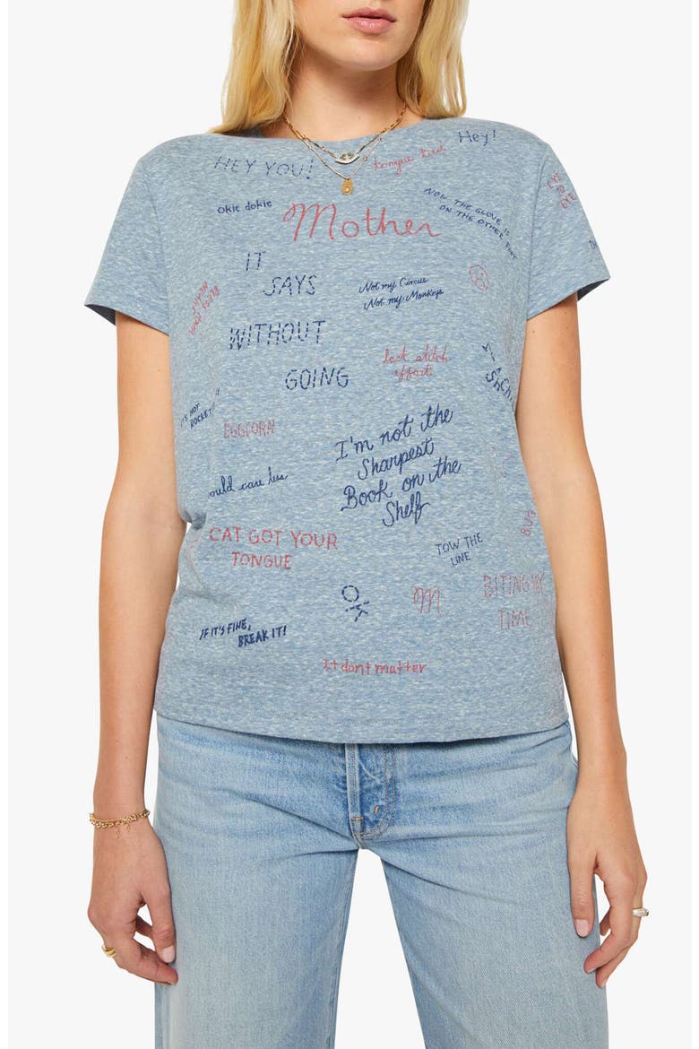 The Boxy Goodie Goodie Appliqué Better Luck Graphic T-Shirt, Main, color, TONGUE TIED