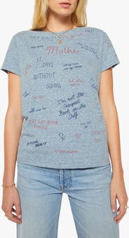 MOTHER The Boxy Goodie Goodie Appliqué Better Luck Graphic T-Shirt