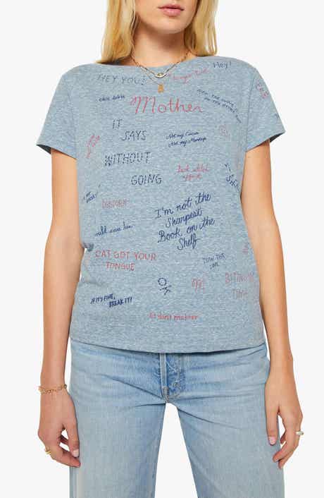 MOTHER The Boxy Goodie Goodie Appliqué Better Luck Graphic T-Shirt