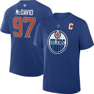 FANATICS Men's Fanatics Connor McDavid Royal Edmonton Oilers Authentic Stack Name & Number T-Shirt